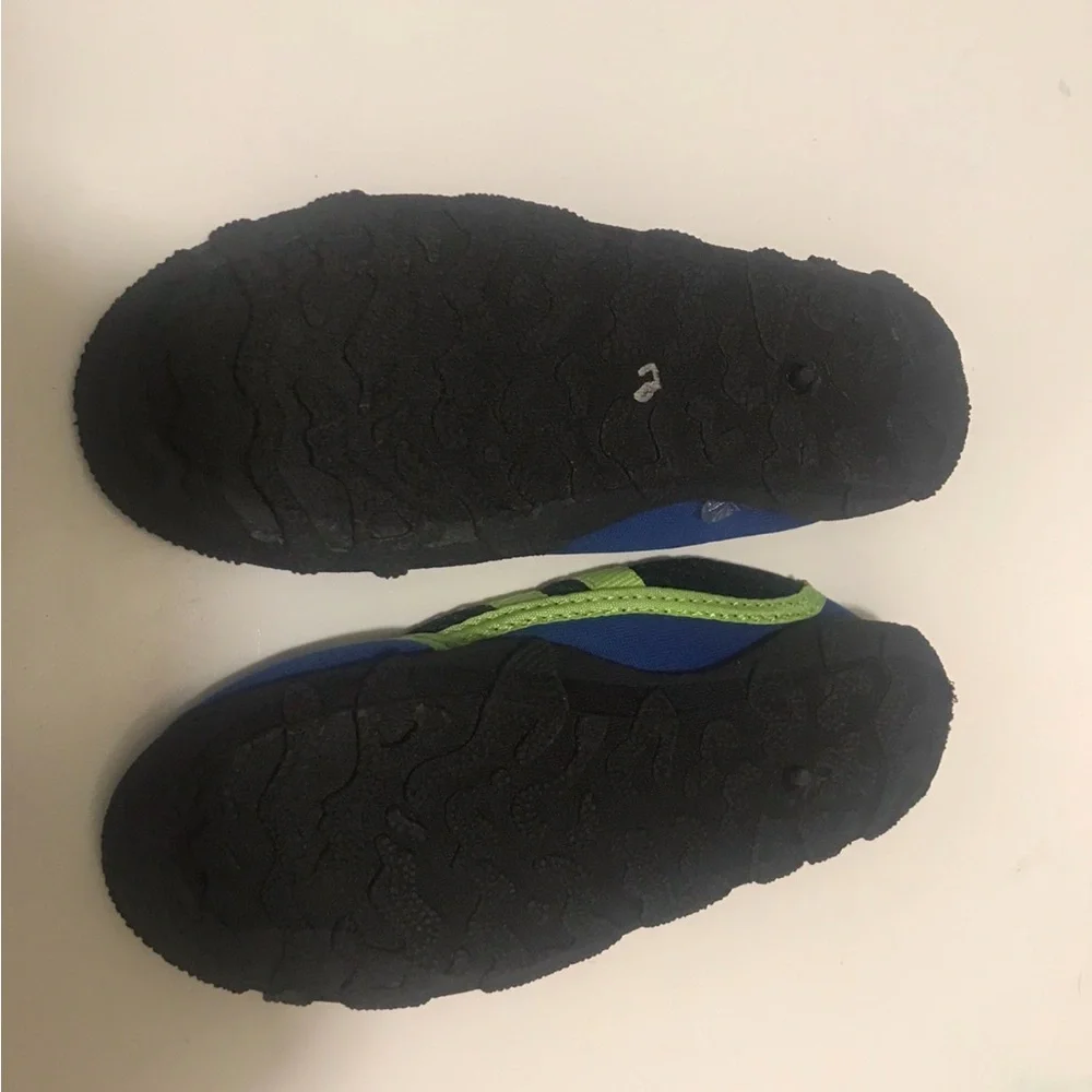 Kids Blue and Lime Slip-On Water Shoes